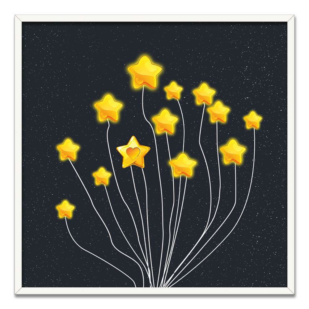 Yellow Stars Child Room Prints