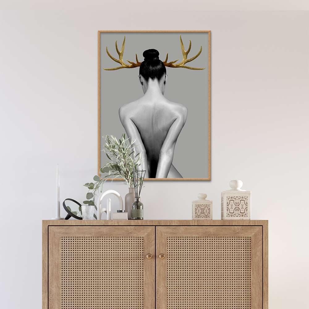Modern Art Lady Horn Prints