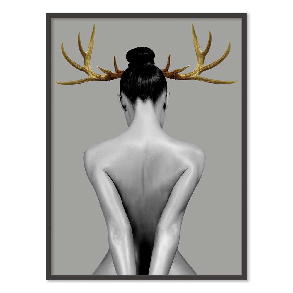 Modern Art Lady Horn Prints