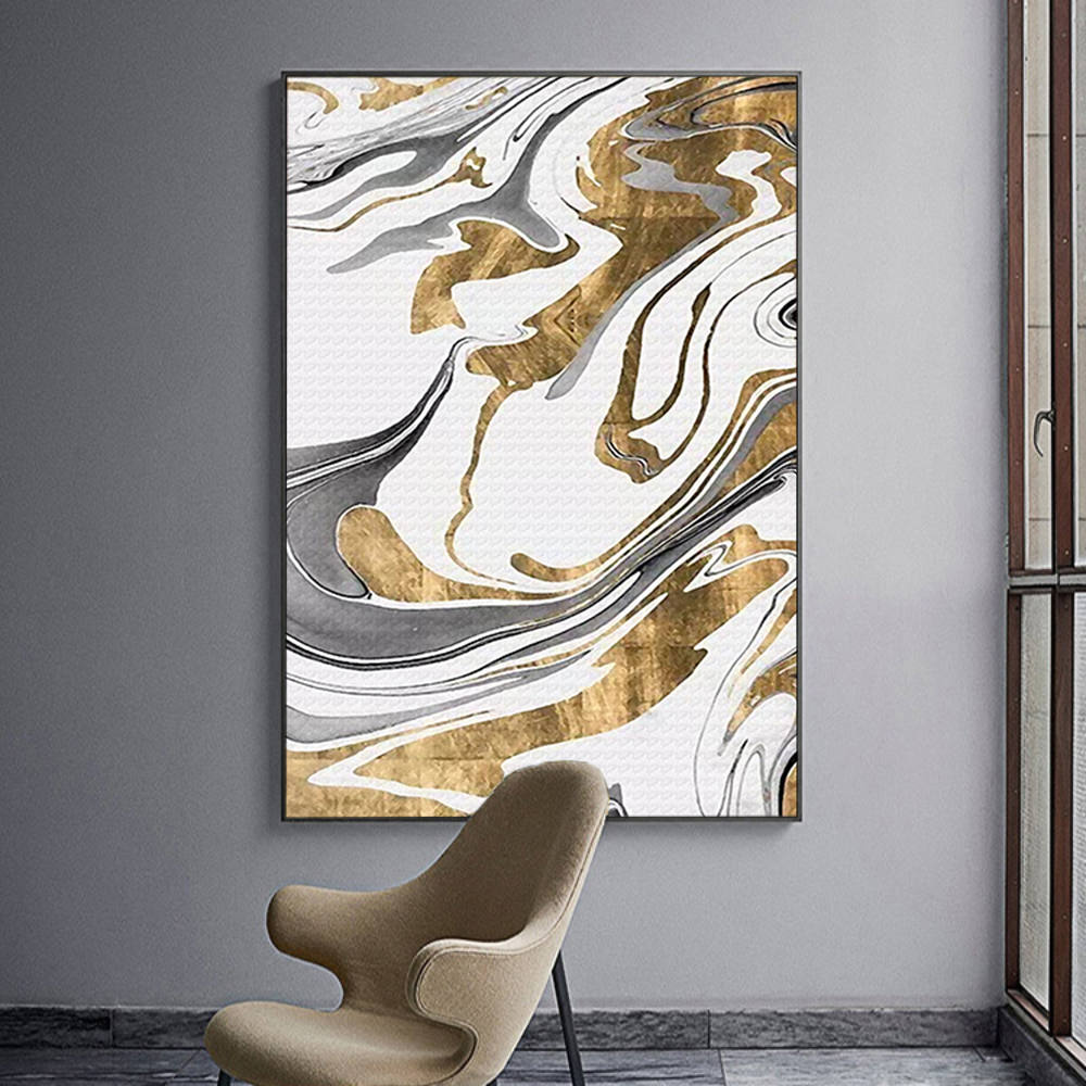 Gold Marble Abstract Acrylic Painting