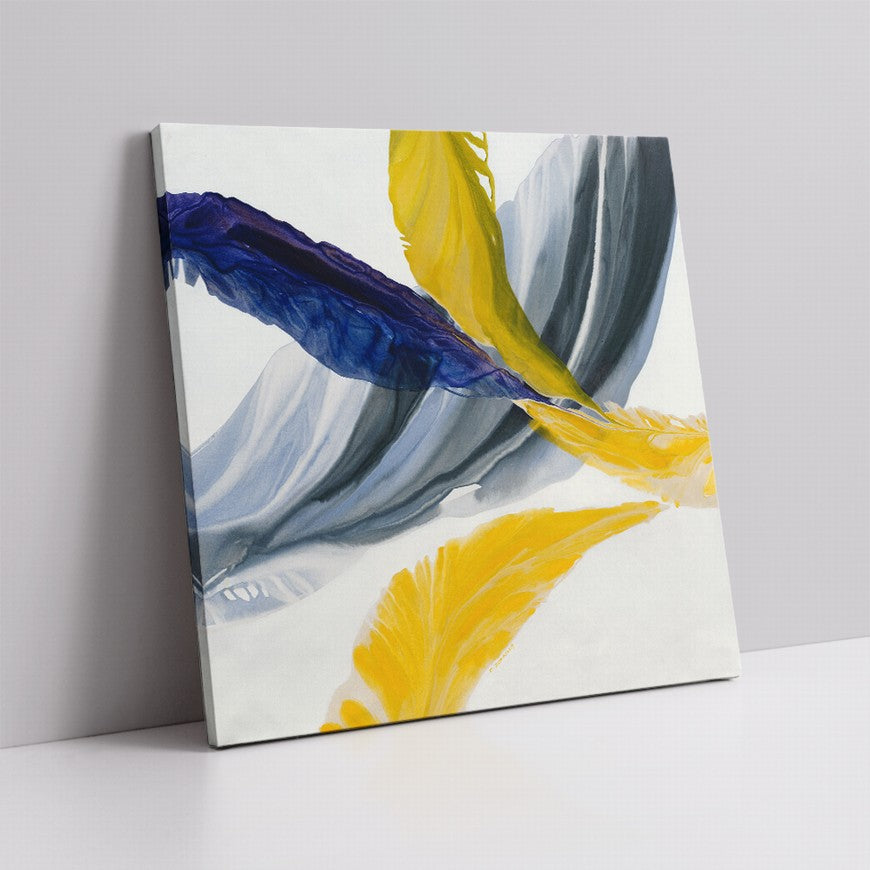 Yellowed Wings, Azure Hues Canvas