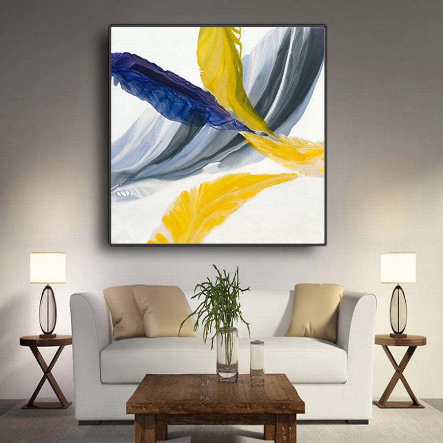 Yellowed Wings, Azure Hues Canvas