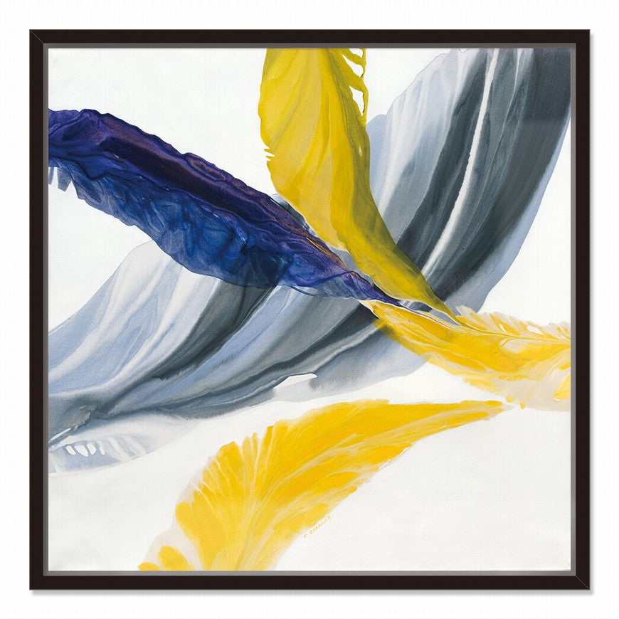 Yellowed Wings, Azure Hues Canvas