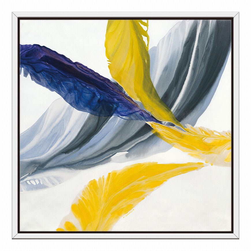 Yellowed Wings, Azure Hues Canvas