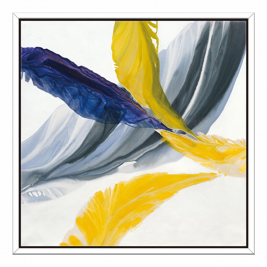 Yellowed Wings, Azure Hues Canvas