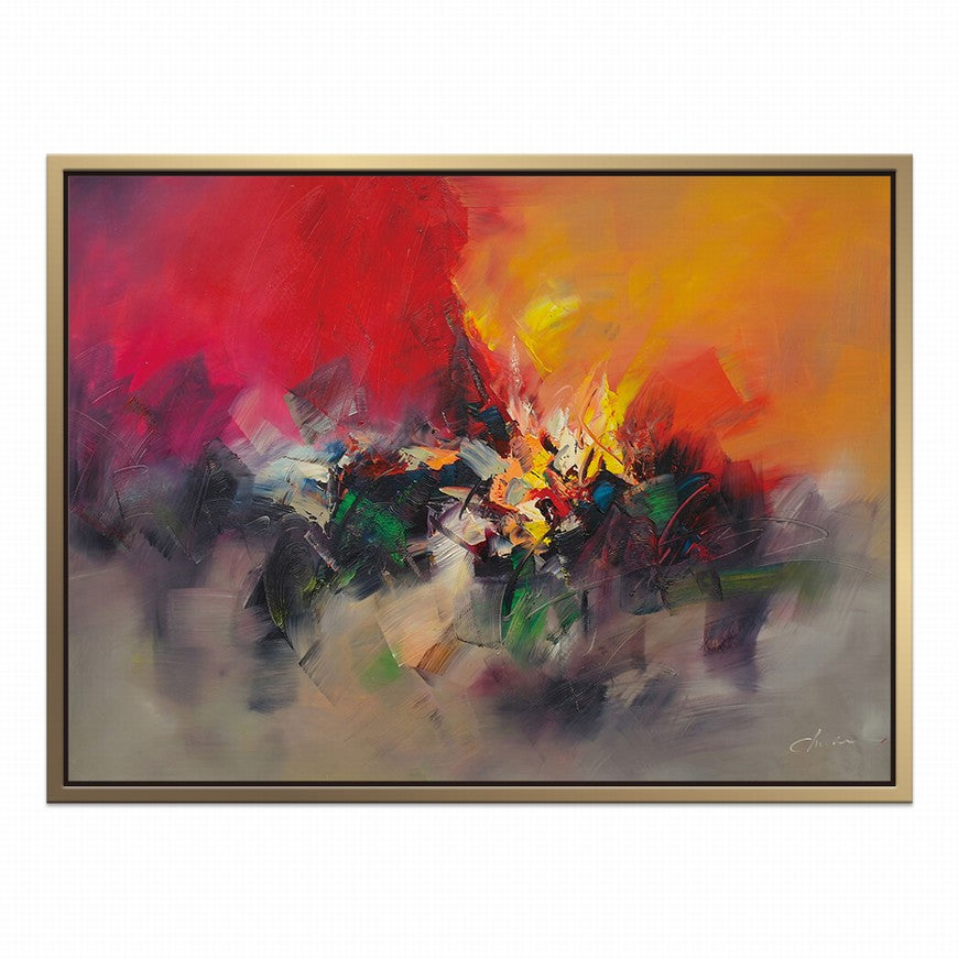 Fiery Glow, Tangerine Blaze Abstract Painting
