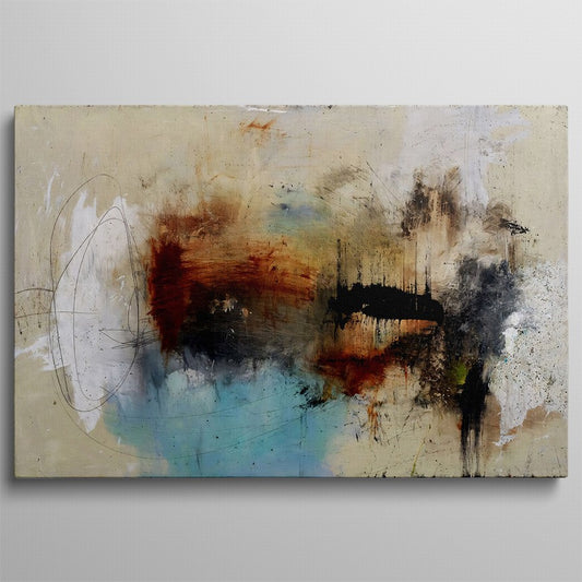 Bronze Dusk, Mocha Elegance Abstract Canvas
