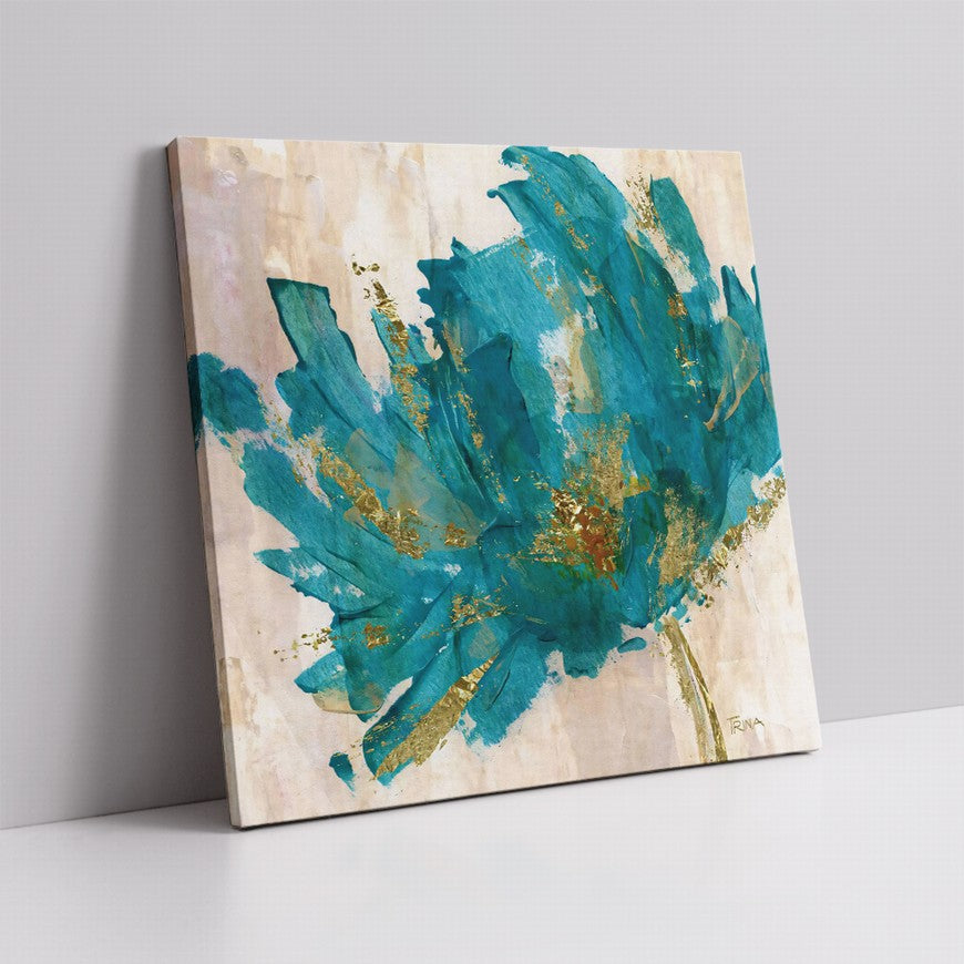 Turquoise Flow, Forest Echoes Oil Canvas