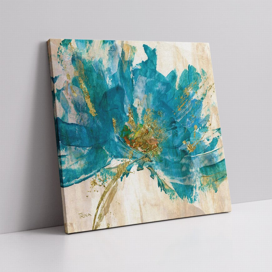 Aqua Strokes, Emerald Whispers Oil Canvas