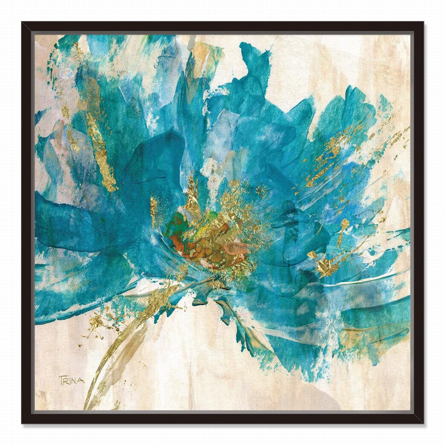 Aqua Strokes, Emerald Whispers Oil Canvas