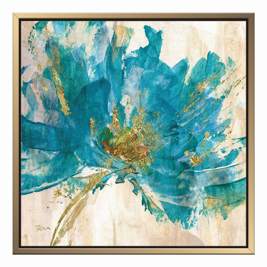 Aqua Strokes, Emerald Whispers Oil Canvas