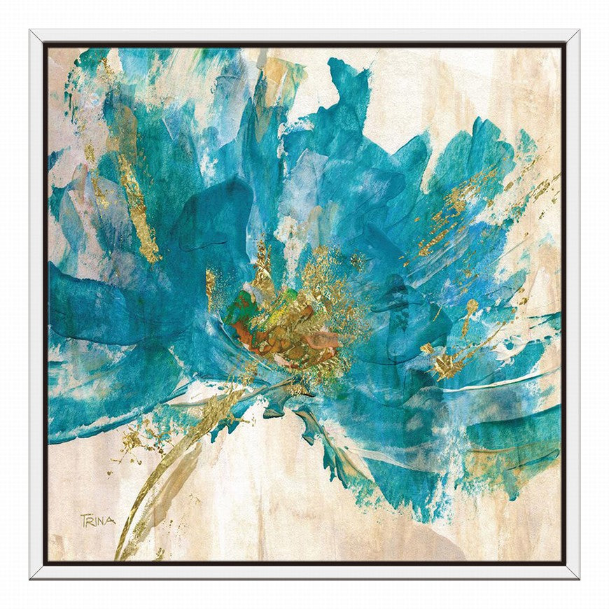 Aqua Strokes, Emerald Whispers Oil Canvas