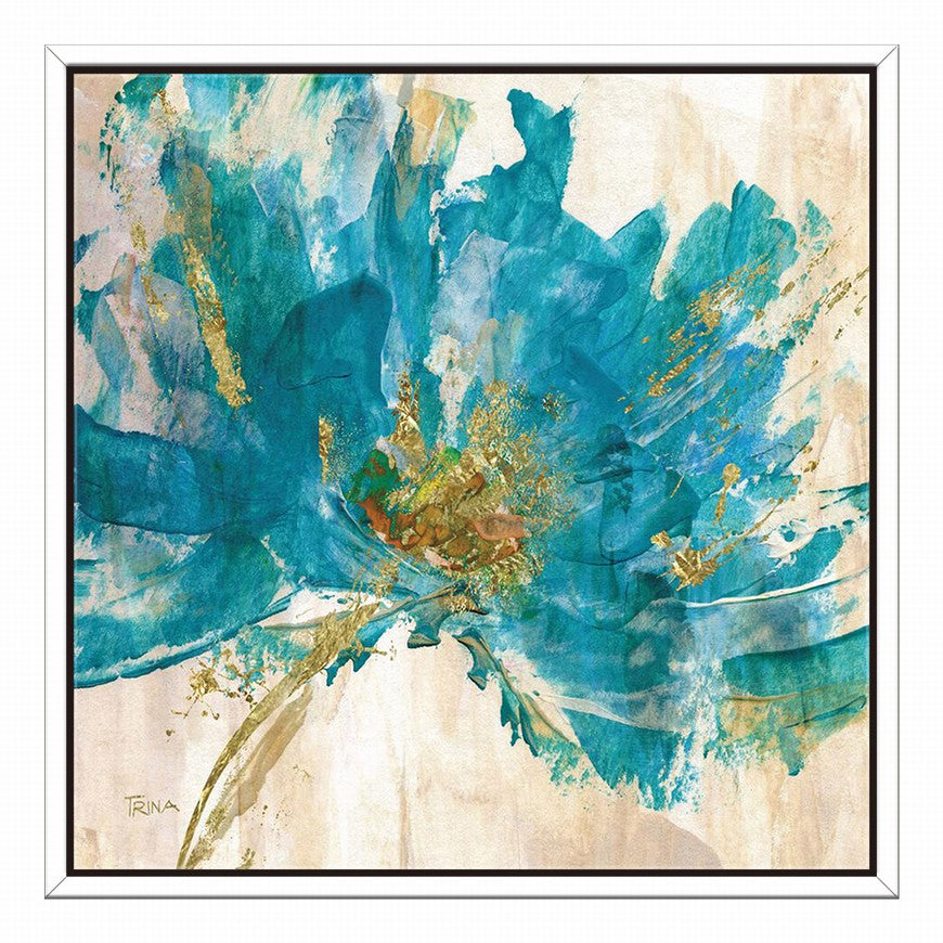 Aqua Strokes, Emerald Whispers Oil Canvas
