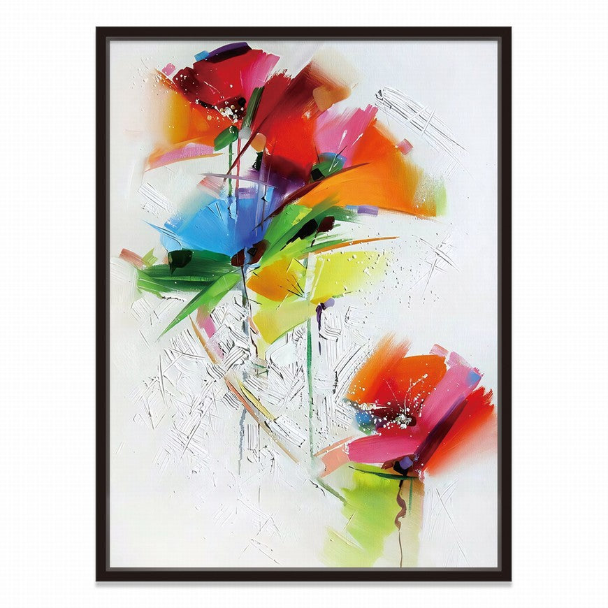 Vermilion Blossoms, Saffron Light Flowers Canvas