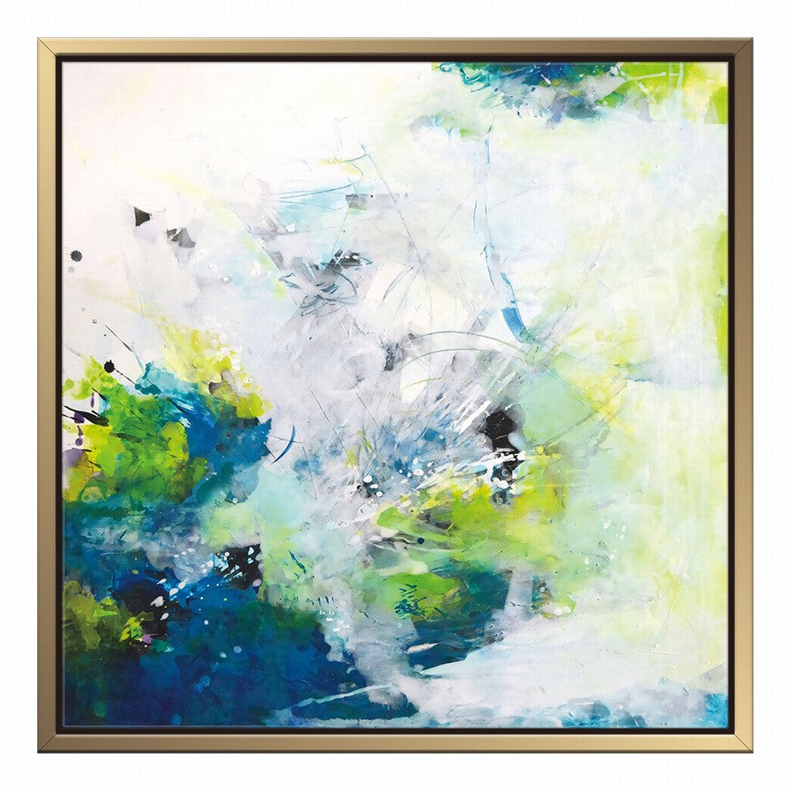 Olive Essence, Green Burst Abstract Canvas