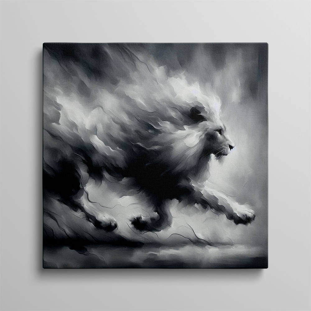 Grey Palette: Running Lion Artwork Creation