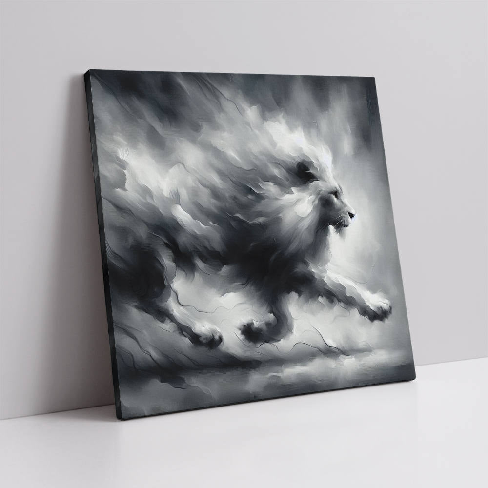 Grey Palette: Running Lion Artwork Creation