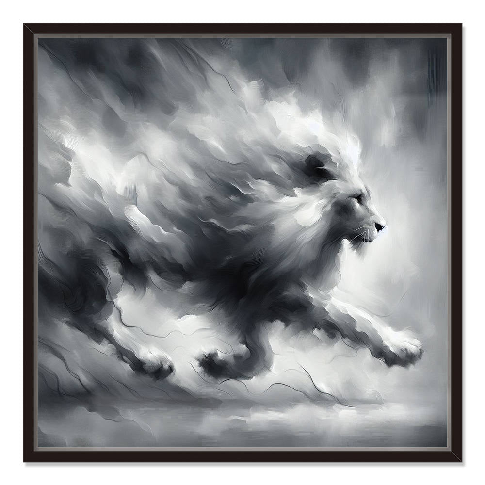 Grey Palette: Running Lion Artwork Creation