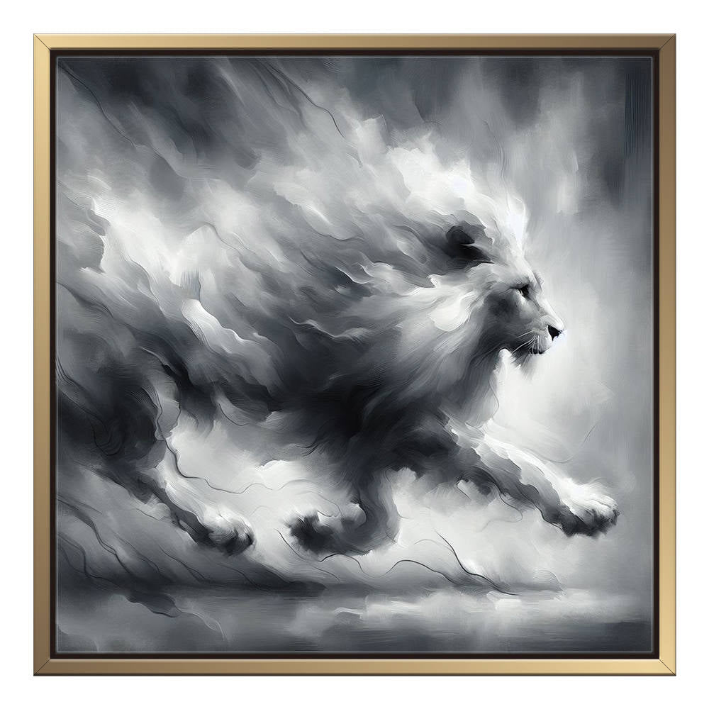 Grey Palette: Running Lion Artwork Creation