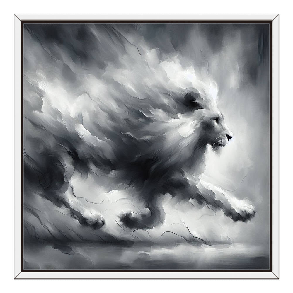 Grey Palette: Running Lion Artwork Creation