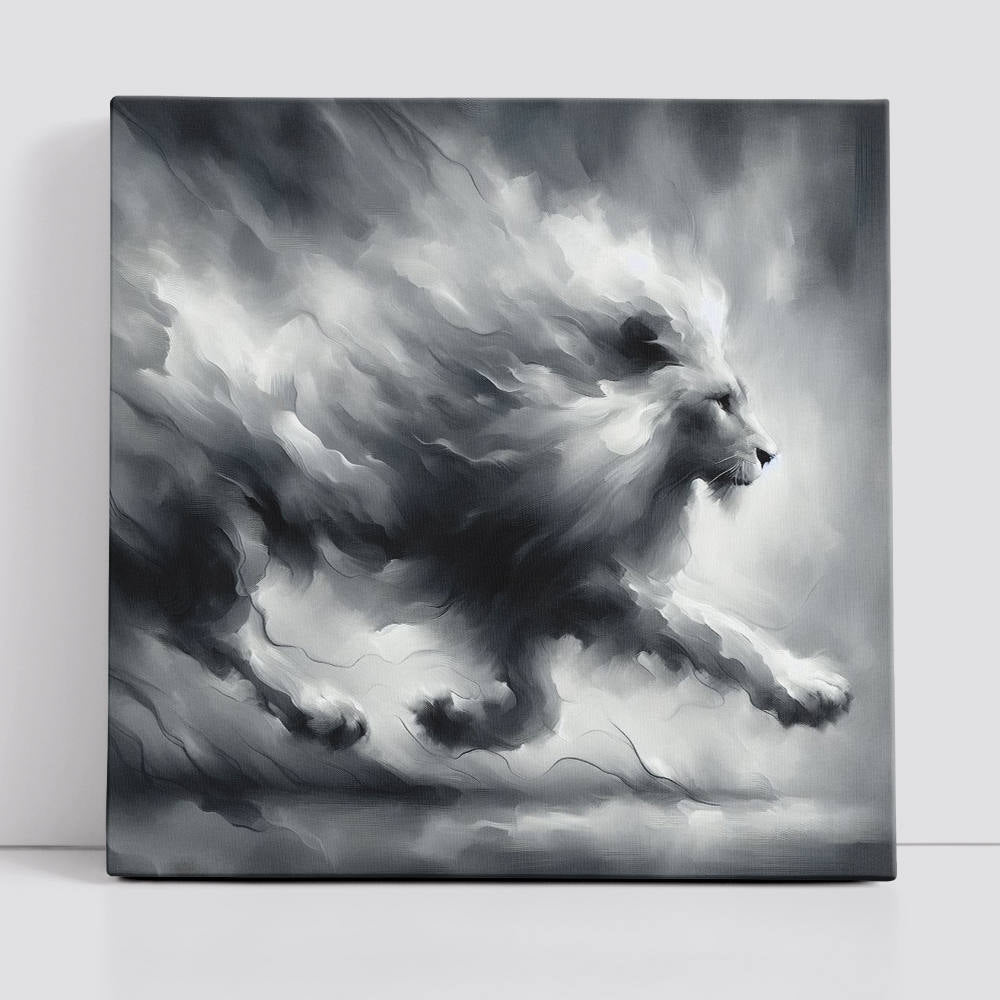Grey Palette: Running Lion Artwork Creation