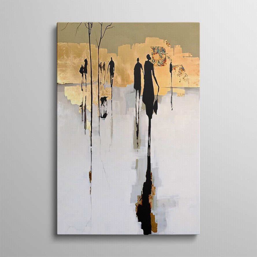 Monochrome Peaks at Dusk Canvas