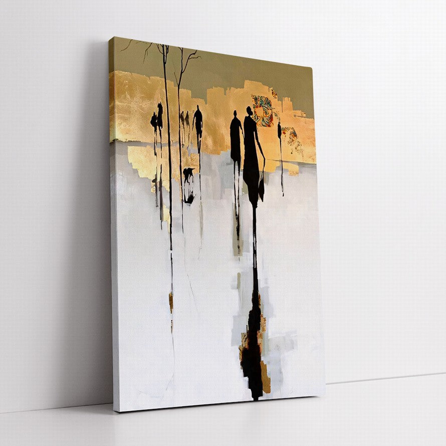 Monochrome Peaks at Dusk Canvas