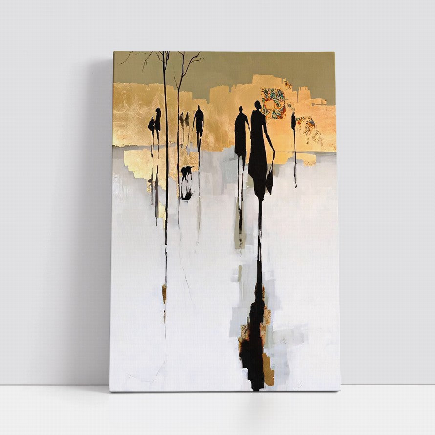 Monochrome Peaks at Dusk Canvas