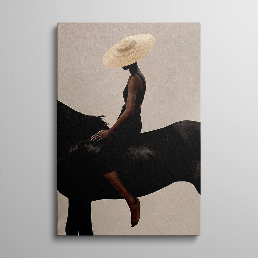 Equestrian Grace in Monochrome Canvas