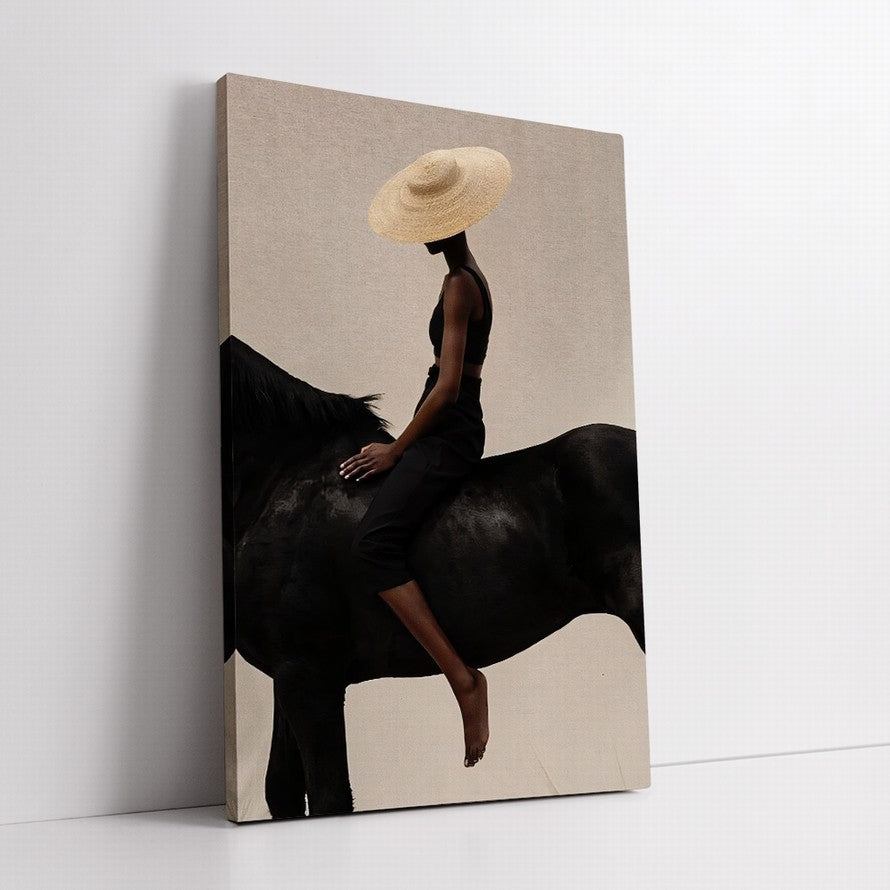 Equestrian Grace in Monochrome Canvas