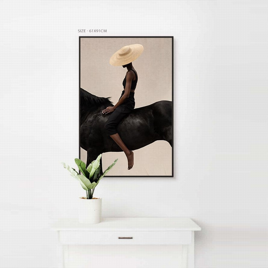 Equestrian Grace in Monochrome Canvas