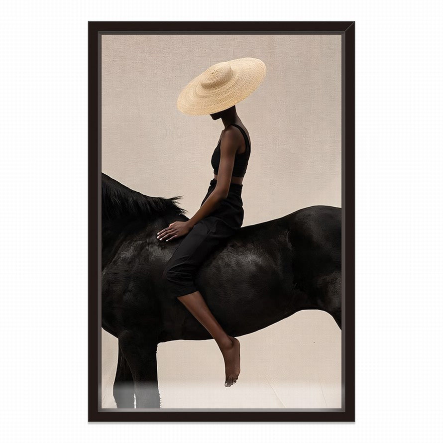 Equestrian Grace in Monochrome Canvas