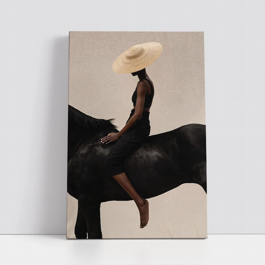 Equestrian Grace in Monochrome Canvas