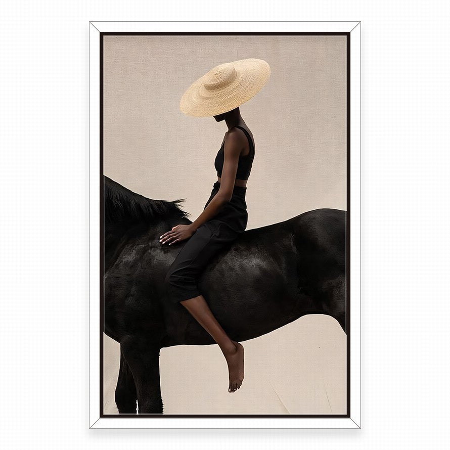 Equestrian Grace in Monochrome Canvas