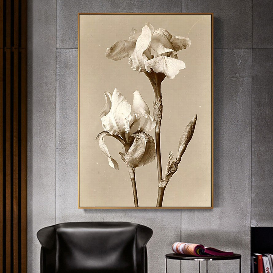 Elegance in Beige Petals Canvas