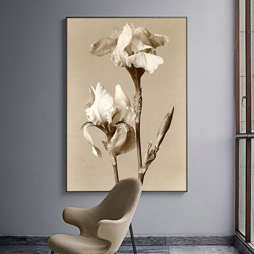 Elegance in Beige Petals Canvas