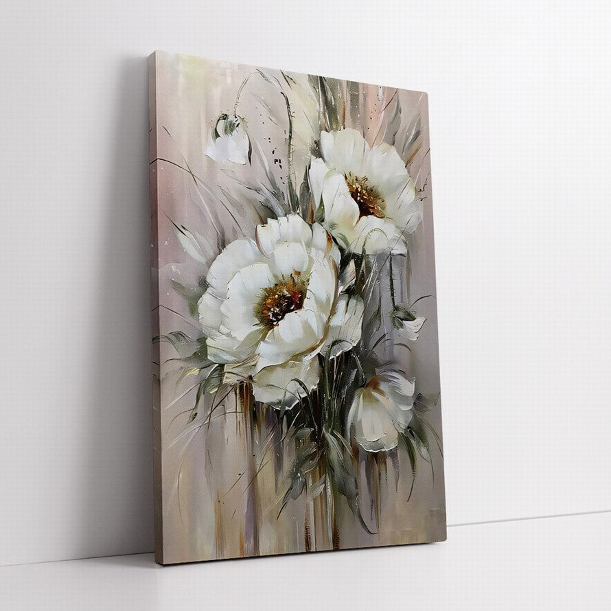 Silent Symphony in White Oil Painting