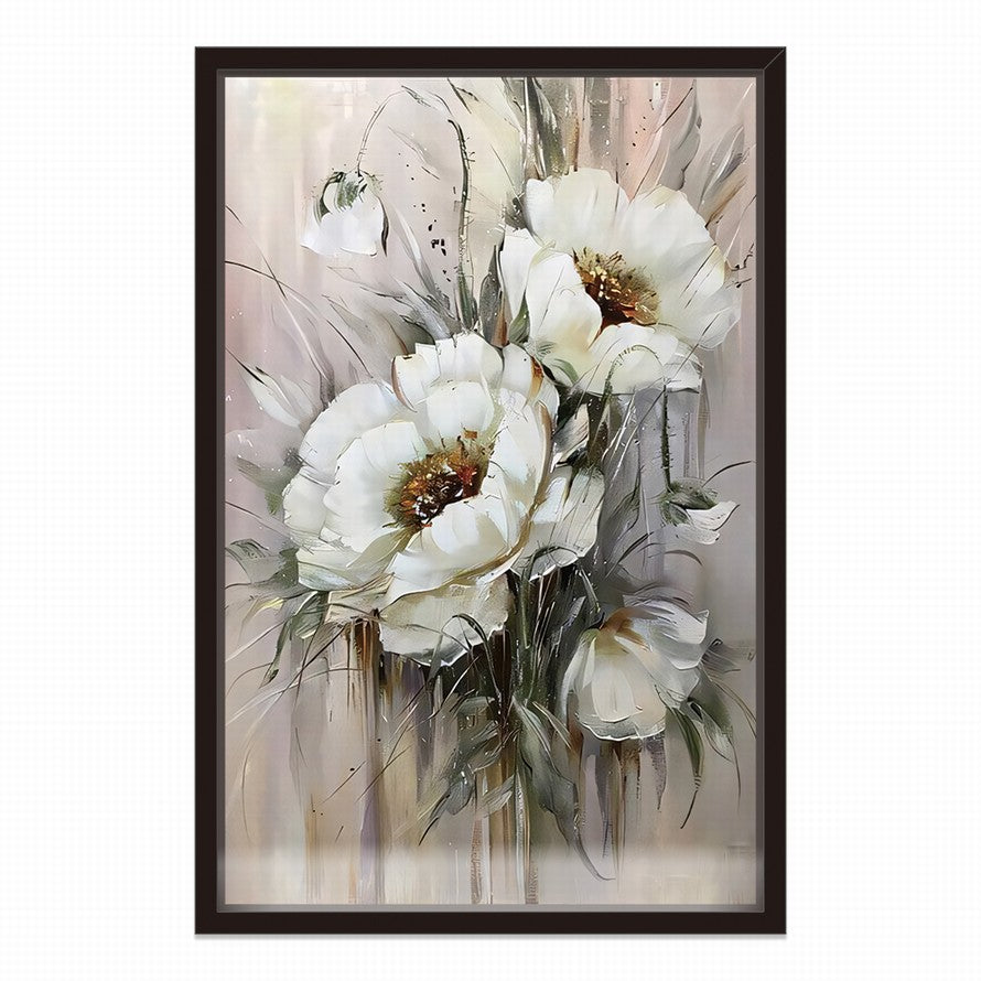 Silent Symphony in White Oil Painting