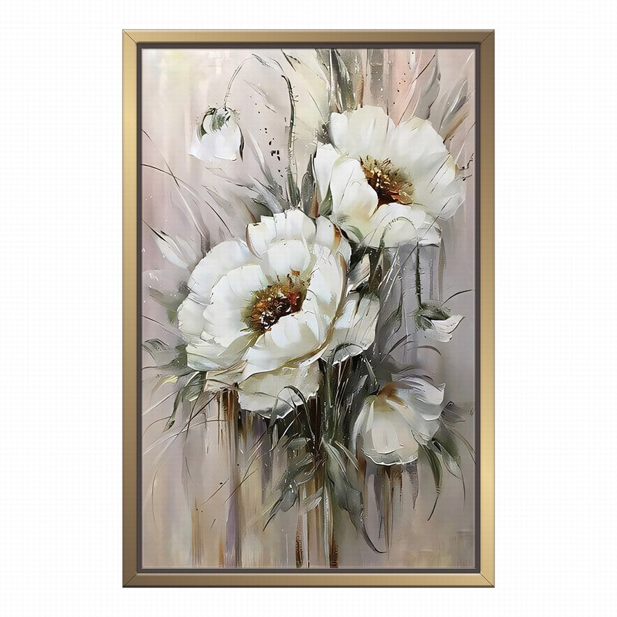 Silent Symphony in White Oil Painting