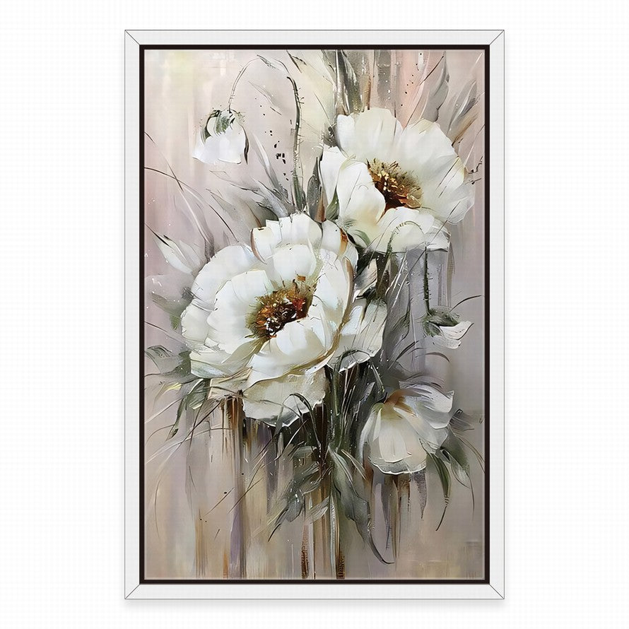 Silent Symphony in White Oil Painting