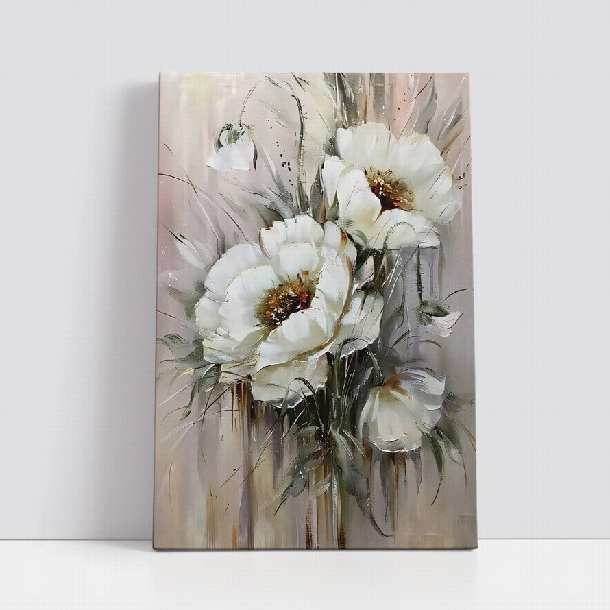 Silent Symphony in White Oil Painting