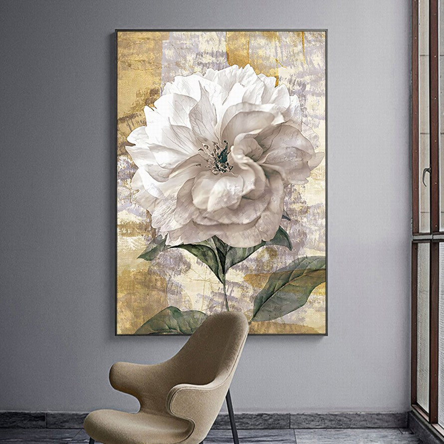 Serenity in White Petals Oil Painting