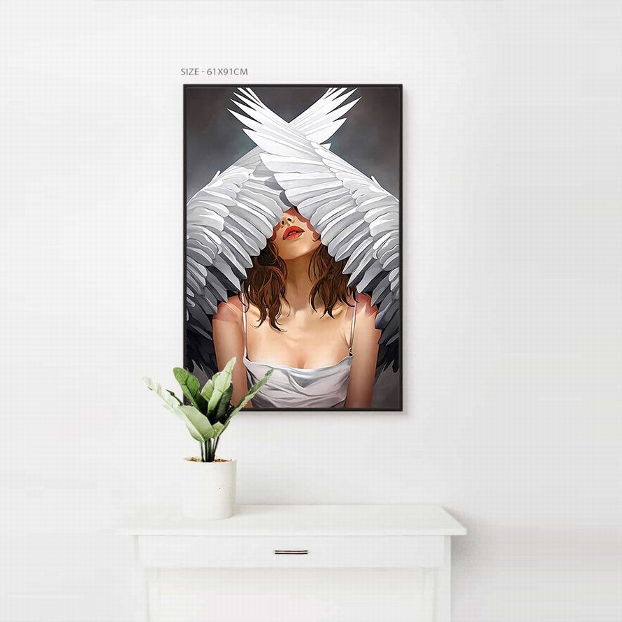 Hidden Gaze Among Feathers Canvas