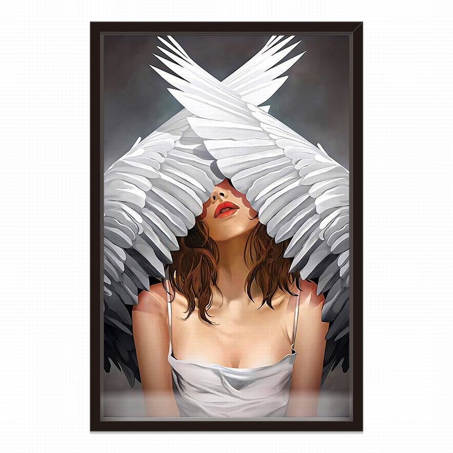 Hidden Gaze Among Feathers Canvas