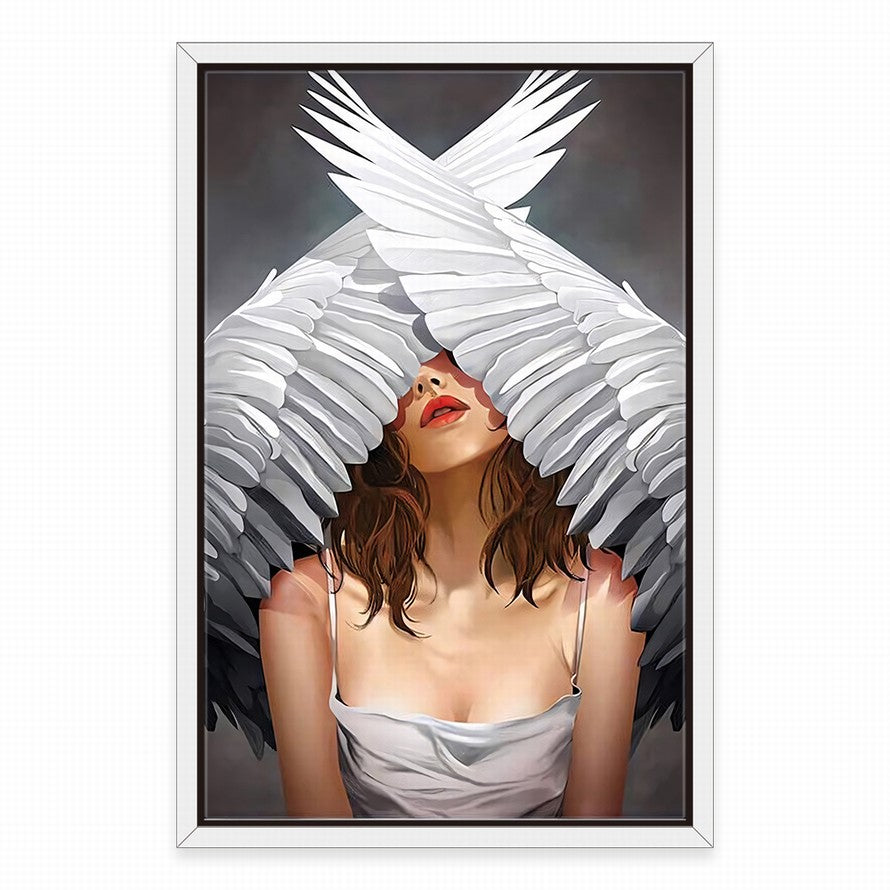 Hidden Gaze Among Feathers Canvas