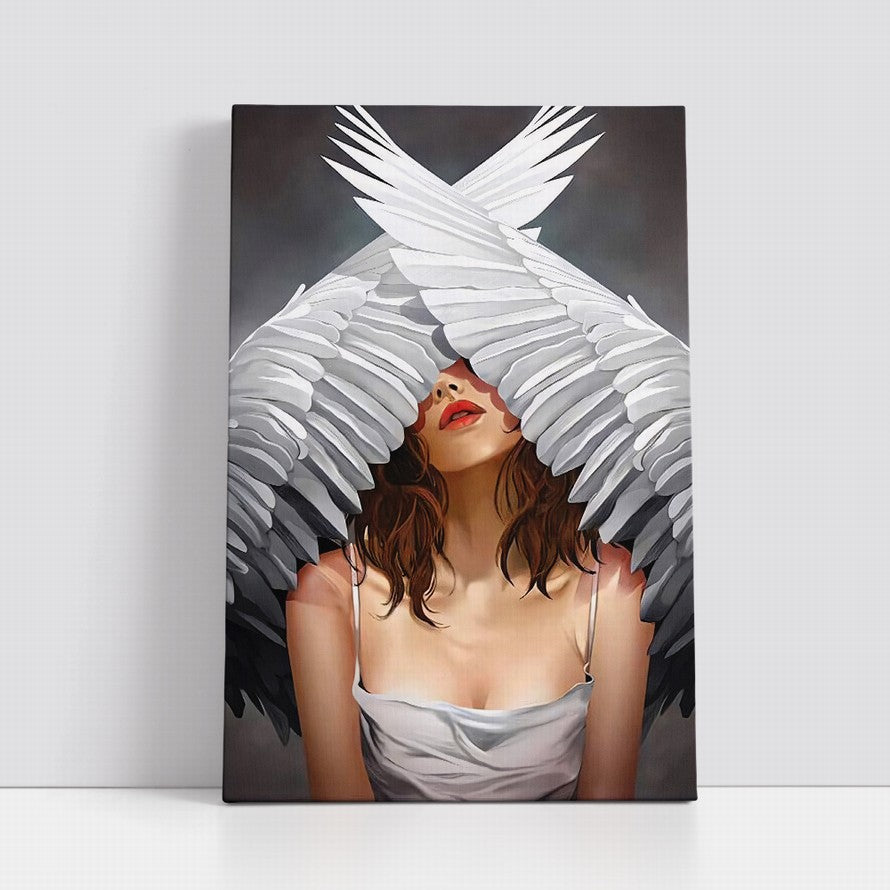 Hidden Gaze Among Feathers Canvas