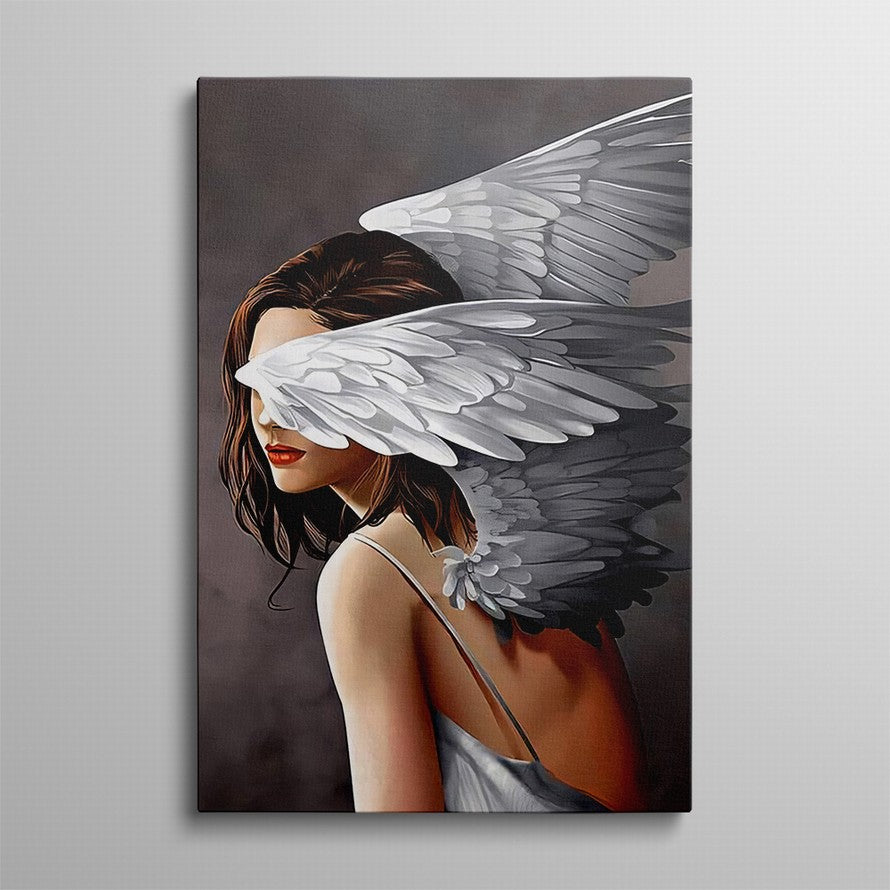 Solitude Behind Winged Veil Canvas