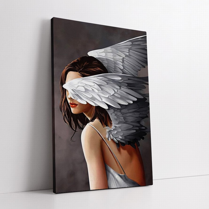 Solitude Behind Winged Veil Canvas