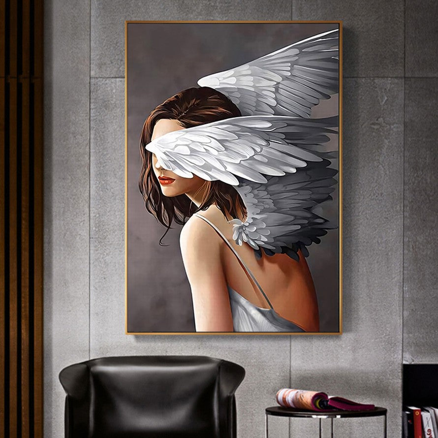 Solitude Behind Winged Veil Canvas