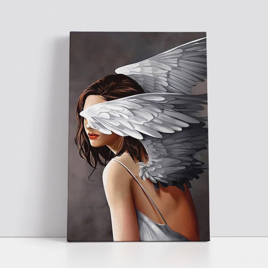 Solitude Behind Winged Veil Canvas